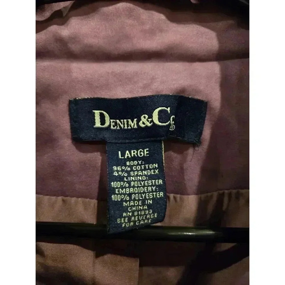 Denim & Co Women's L Purple Embroidered Spring Jacket Mid-Length - Picture 5 of 13